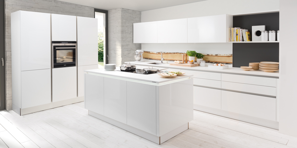 Moderne Küchen - Nolte-Küche NK13610 weiß, günstig kaufen, exklusive Vorteile nutzen beim Küchensonderverkauf